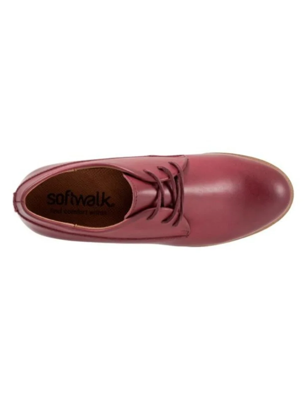 SoftWalk Whitby Women's Leather Derby Oxford - Dark Red